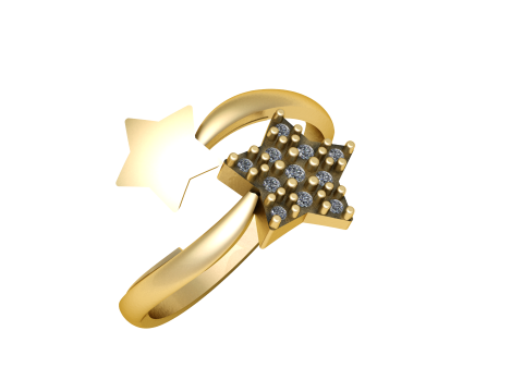 DOUBLE STAR DESIGN RING 3D PRINTABLE MODEL 3D Model
