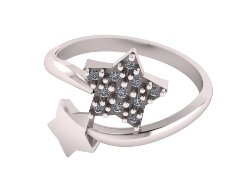 DOUBLE STAR DESIGN RING 3D PRINTABLE MODEL Model 3D