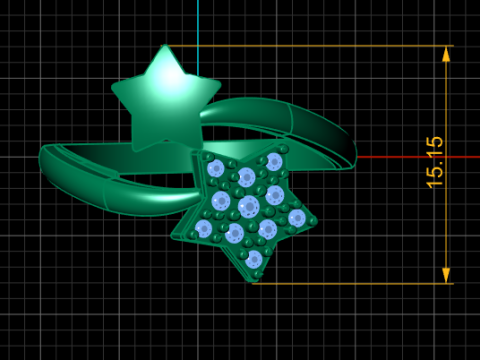 DOUBLE STAR DESIGN RING 3D PRINTABLE MODEL Model 3D