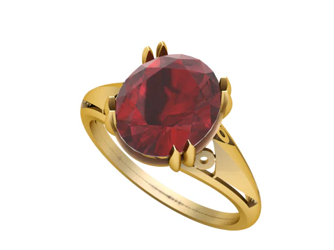 ANELLO SEMPLICE MODELLO STAMPABILE 3D CON RUBINO Modello 3D