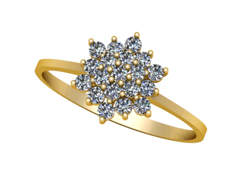 ELEGANTE SEMPLICE ANELLO CON DIAMANTI MODELLO STAMPABILE 3D Modello 3D