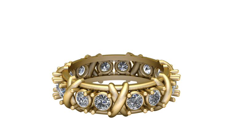 MOISSANITE GOLD RING 3D PRINTABLE MODEL 3D Модель .c4d .max .obj .3ds .fbx .stl .blend 
