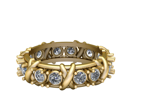 MOISSANITE GOLD RING 3D PRINTABLE MODEL 3D Model