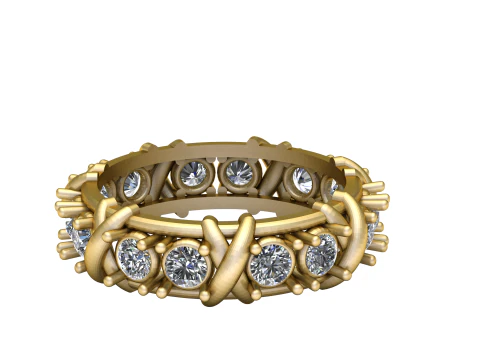 ANELLO IN ORO MOISSANITE MODELLO STAMPABILE 3D Modello 3D