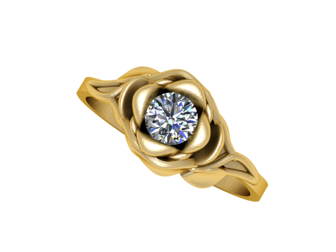 ROSE DESIGN DIAMOND RING 3D PRINTABLE MODEL Modello 3D