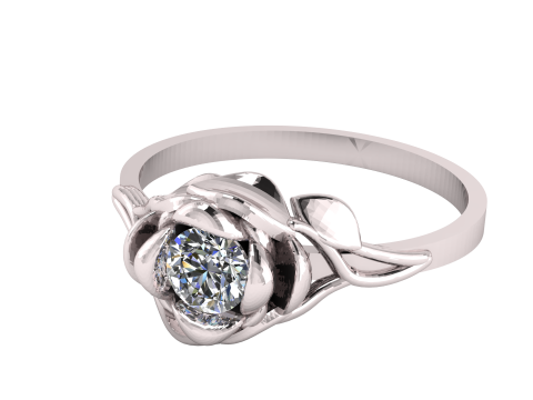 ROSE DESIGN DIAMOND RING 3D PRINTABLE MODEL Model 3D