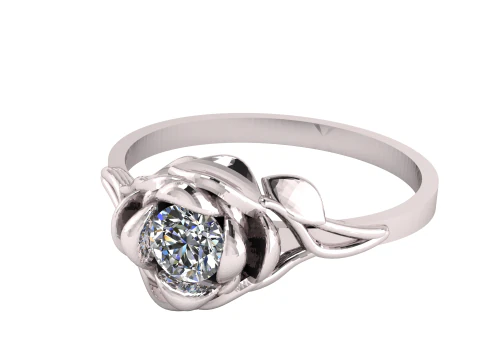ROSE DESIGN DIAMOND RING 3D PRINTABLE MODEL 3D Model
