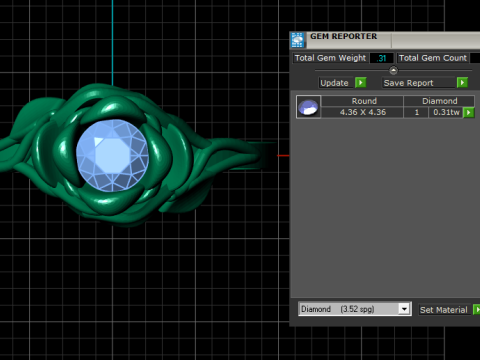 ROSE DESIGN DIAMOND RING 3D PRINTABLE MODEL Model 3D