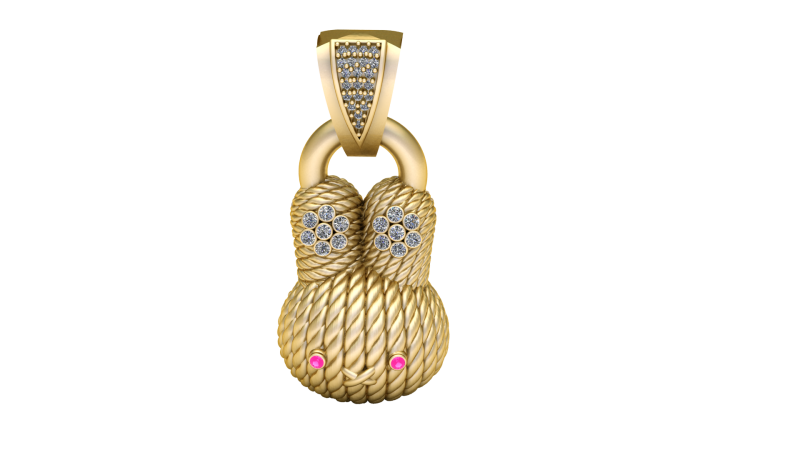 CUTE BUNNY FACE PENDANT 3D PRINTABLE MODEL 3Dモデル .c4d .max .obj .3ds .fbx .stl .blend 