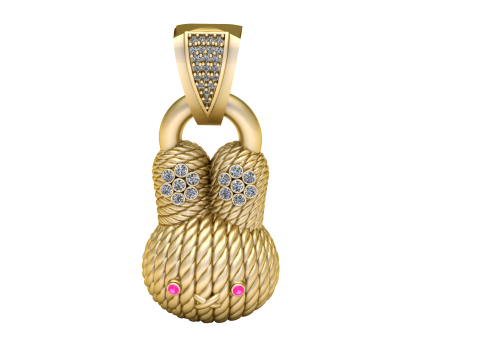 CUTE BUNNY FACE PENDANT 3D PRINTABLE MODEL 3D Модель