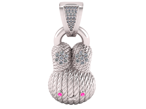 CUTE BUNNY FACE PENDANT 3D PRINTABLE MODEL 3Dモデル