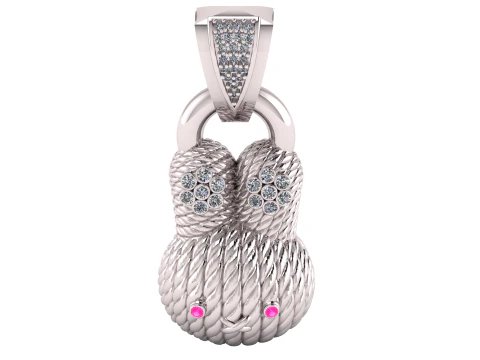 CUTE BUNNY FACE PENDANT 3D PRINTABLE MODEL 3D Model