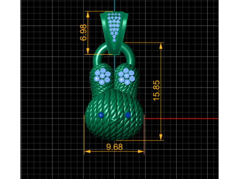 CUTE BUNNY FACE PENDANT 3D PRINTABLE MODEL 3D Model