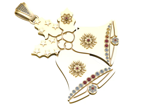 PENDENTE CAMPANELLA DI NATALE MODELLO STAMPABILE 3D Modello 3D