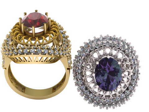 PRINCESS RUBY RING 3D PRINTABLE MODEL 3D Model