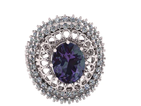PRINCESS RUBY RING 3D PRINTABLE MODEL 3D Model