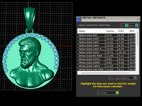 BODY BUILDER MEN COIN PENDANT 3D PRINTABLE MODEL Modèle 3D