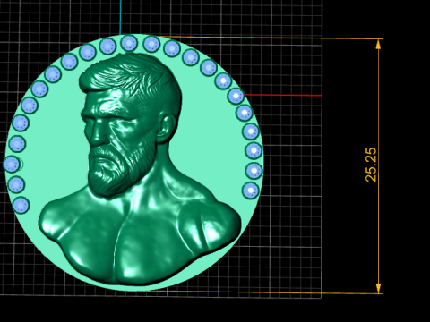 BODY BUILDER MEN COIN PENDANT 3D PRINTABLE MODEL Modèle 3D