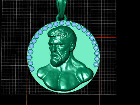 BODY BUILDER MEN COIN PENDANT 3D PRINTABLE MODEL Modèle 3D