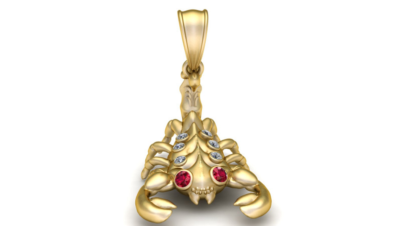 SCORPION ANIMAL PENDANT 3D PRINTABLE MODEL Model 3D .c4d .max .obj .3ds .fbx .stl .blend 