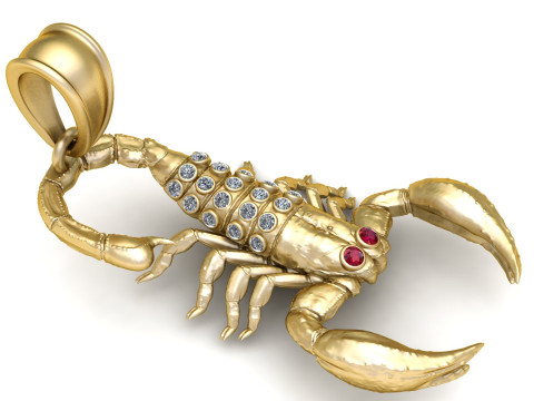 HIP HOP SCORPION PENDANT 3D PRINTABLE MODEL Modello 3D