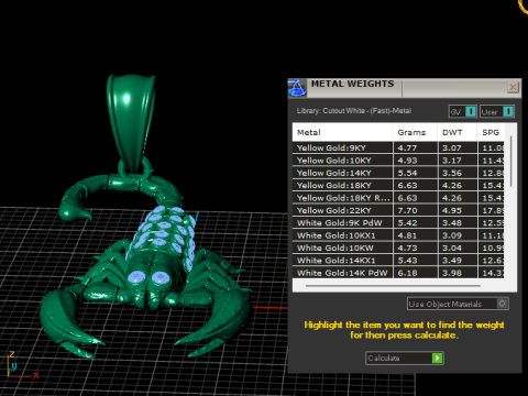 HIP HOP SCORPION PENDANT 3D PRINTABLE MODEL Modello 3D