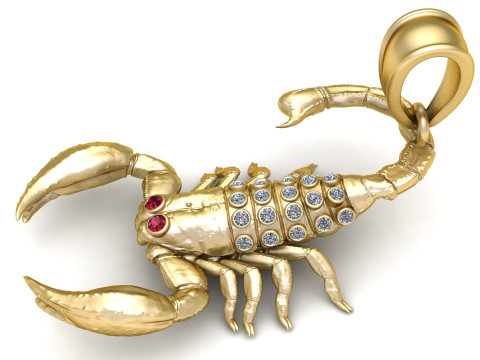 HIP HOP SCORPION PENDANT 3D PRINTABLE MODEL Modello 3D