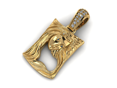 GOLDEN LADY FACE PENDANT 3D PRINTABLE MODEL 3D 模型