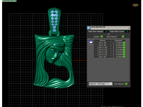 GOLDEN LADY FACE PENDANT 3D PRINTABLE MODEL 3D 模型