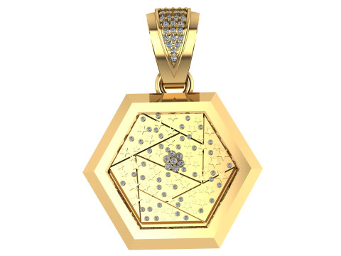 HEXAGON SHAPE LUXURY PENDANT 3D PRINTABLE MODEL 3D Model