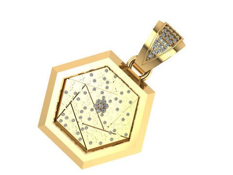 HEXAGON SHAPE LUXURY PENDANT 3D PRINTABLE MODEL 3D 모델