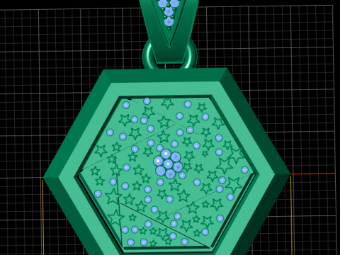 HEXAGON SHAPE LUXURY PENDANT 3D PRINTABLE MODEL 3D 모델