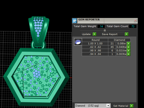 HEXAGON SHAPE LUXURY PENDANT 3D PRINTABLE MODEL 3D 모델