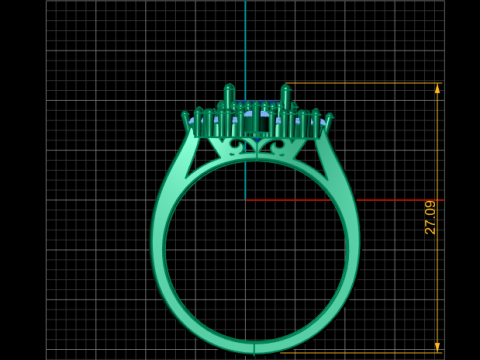 GLAMOROUS RUBY DIAMOND RING 3D PRINTABLE MODEL 3D Модель