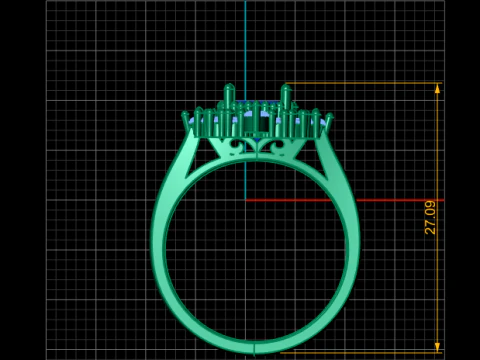 GLAMOROUS RUBY DIAMOND RING 3D PRINTABLE MODEL 3D Model