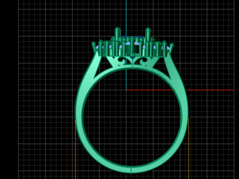GLAMOROUS RUBY DIAMOND RING 3D PRINTABLE MODEL 3D Model