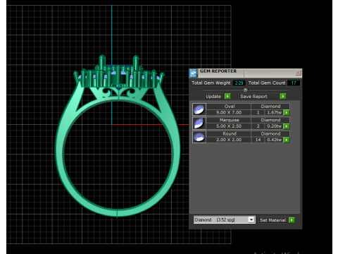 GLAMOROUS RUBY DIAMOND RING 3D PRINTABLE MODEL 3D Модель