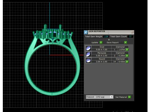 GLAMOROUS RUBY DIAMOND RING 3D PRINTABLE MODEL 3D Model