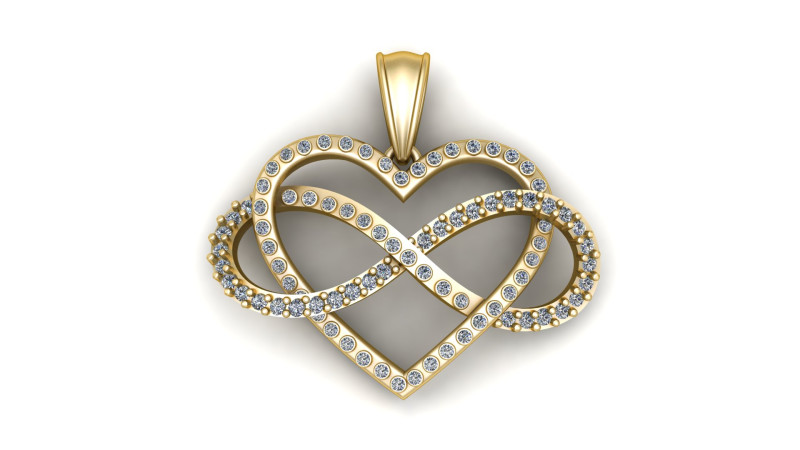 INFINITY HEART DESIGN PENDANT 3D PRINTABLE MODEL 3D Model .c4d .max .obj .3ds .fbx .stl .blend 