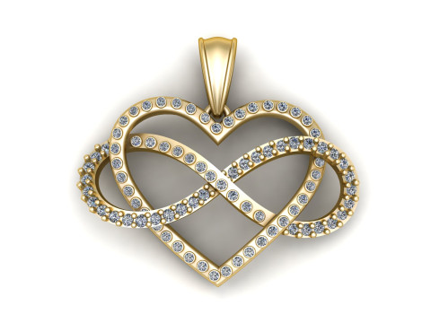 INFINITY HEART DESIGN PENDANT 3D PRINTABLE MODEL 3Dモデル