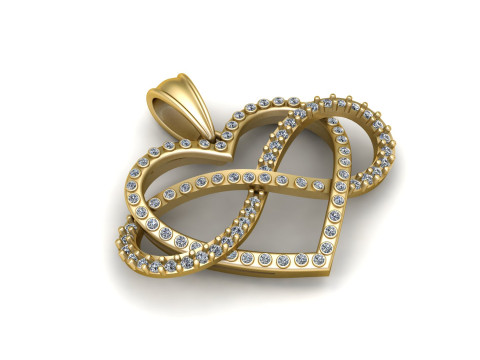 INFINITY HEART DESIGN PENDANT 3D PRINTABLE MODEL 3D Model