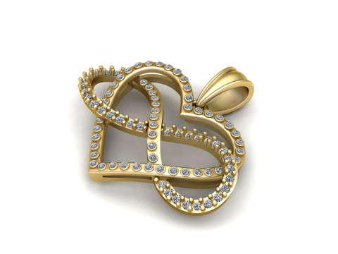 INFINITY HEART DESIGN PENDANT 3D PRINTABLE MODEL 3D Model