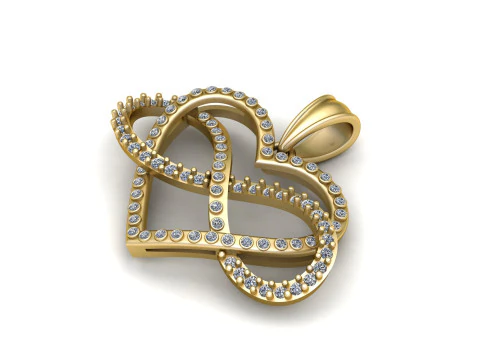 INFINITY HEART DESIGN PENDANT 3D PRINTABLE MODEL 3D Model