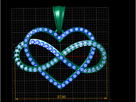 INFINITY HEART DESIGN PENDANT 3D PRINTABLE MODEL 3D Model