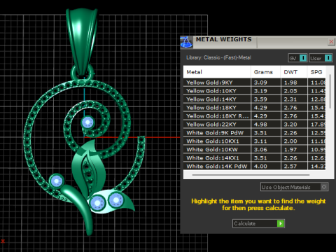 FLOWER DESIGN DIAMOND GOLD PENDANT 3D PRINTABLE MODEL 3D 模型