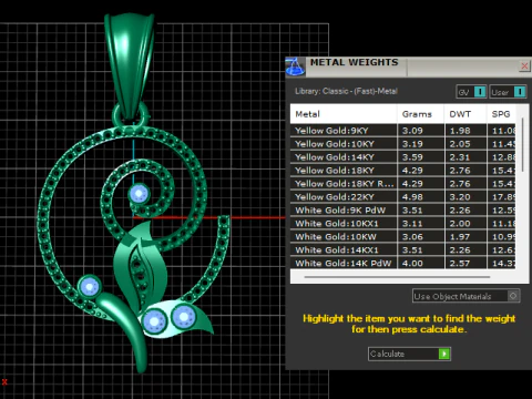 KWIATOWY WISIOREK ZŁOTY DIAMENTOWY MODEL DO DRUKU 3D Model 3D