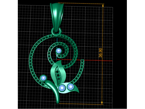 KWIATOWY WISIOREK ZŁOTY DIAMENTOWY MODEL DO DRUKU 3D Model 3D