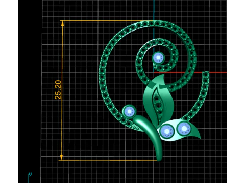 KWIATOWY WISIOREK ZŁOTY DIAMENTOWY MODEL DO DRUKU 3D Model 3D