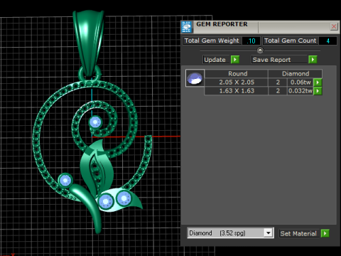 FLOWER DESIGN DIAMOND GOLD PENDANT 3D PRINTABLE MODEL 3D 模型