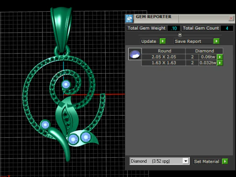 KWIATOWY WISIOREK ZŁOTY DIAMENTOWY MODEL DO DRUKU 3D Model 3D